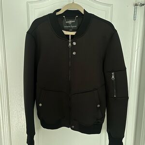 Nanette Lepore Neoprene Black Bomber Jacket